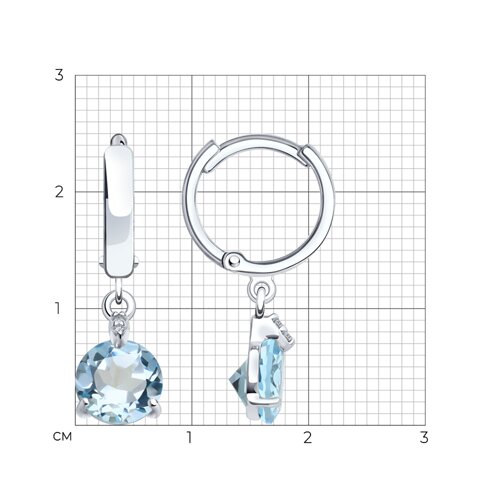 Серьги из серебра с топазами и фианитами из серебро — вид 4