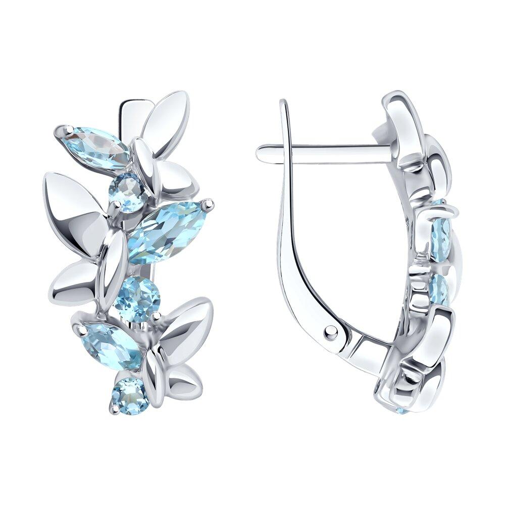 Серьги из серебра с топазами - видео на модели