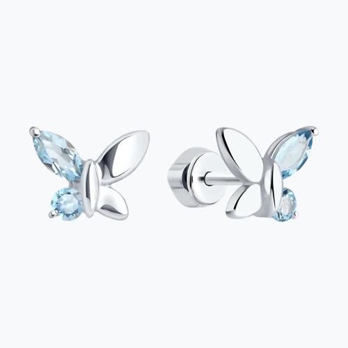 Серьги из серебра с топазами из серебро — вид 2