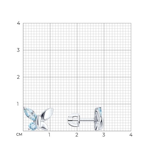 Серьги из серебра с топазами из серебро — вид 4