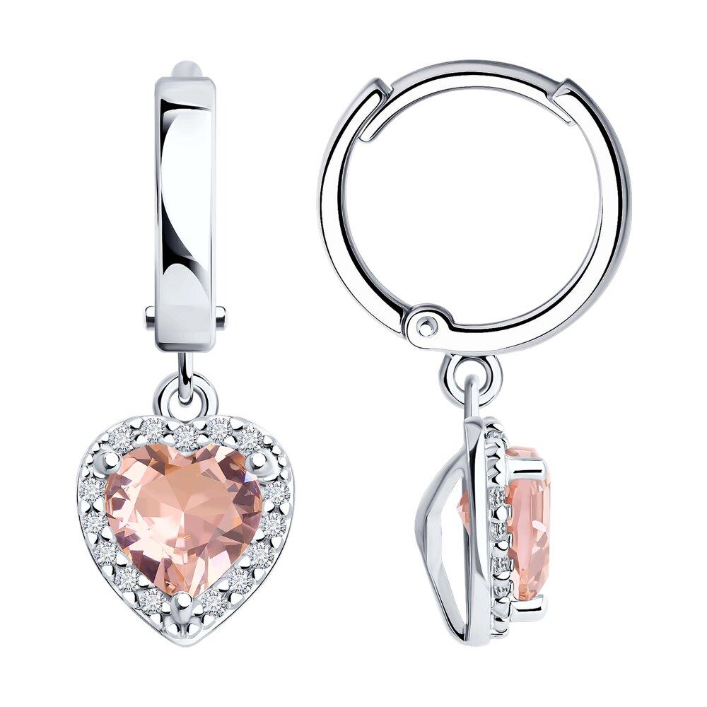 Серьги из серебра с ситаллами и фианитами - видео на модели