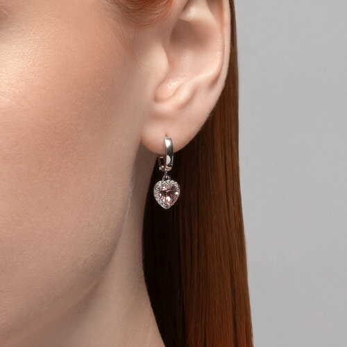 Серьги из серебра с ситаллами и фианитами из серебро — вид 3