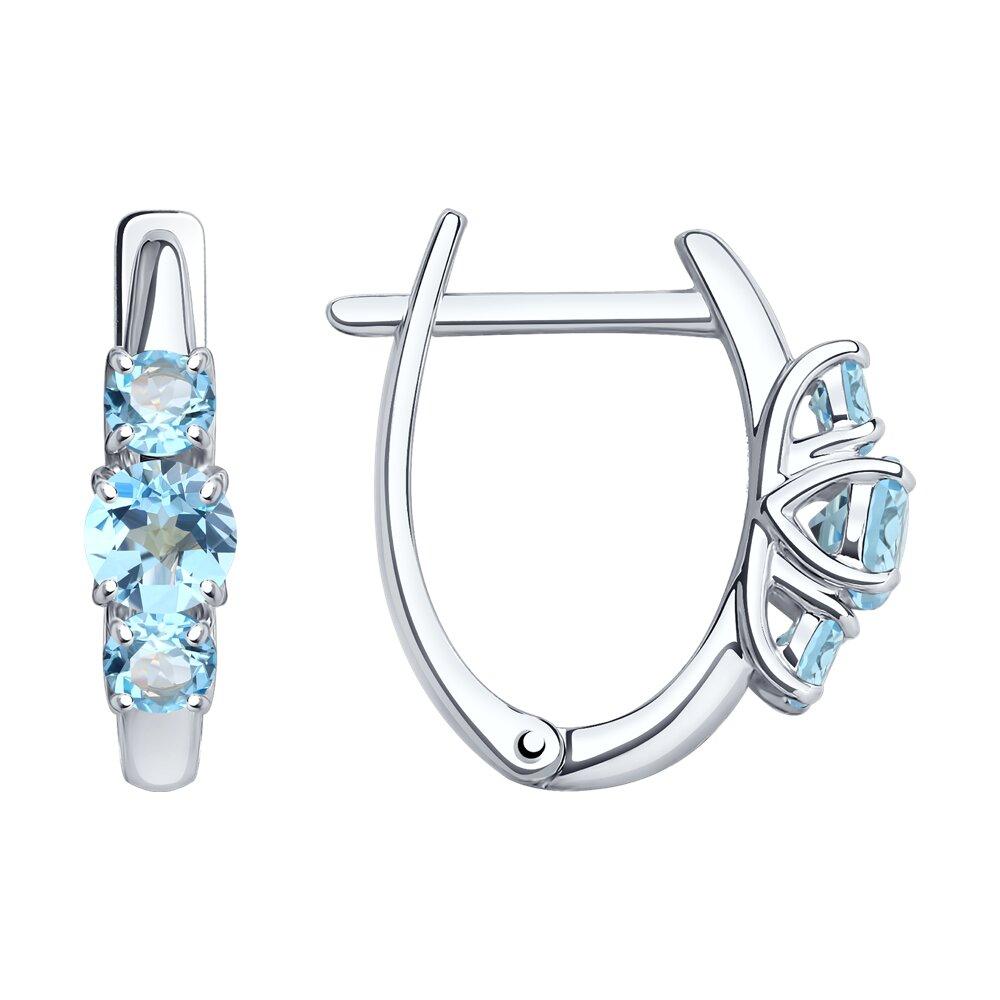 Серьги из серебра с топазами - видео на модели