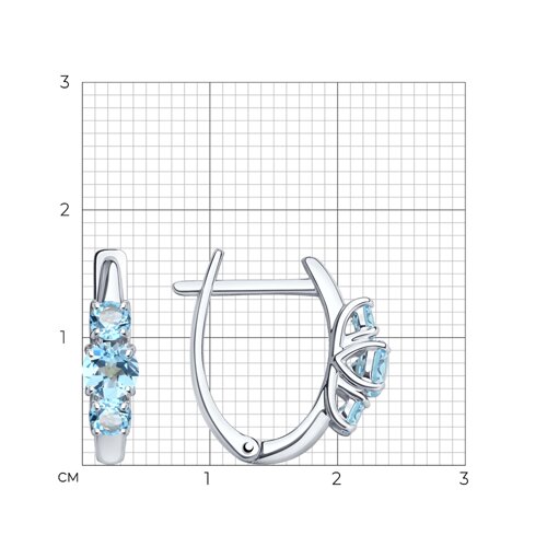 Серьги из серебра с топазами из серебро — вид 4