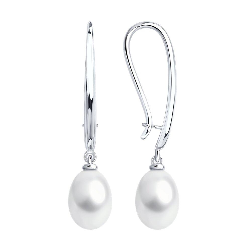 Серьги из серебра с жемчугом