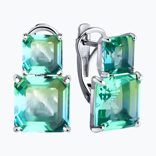 Серьги из серебра с ситаллами из серебро — вид 2