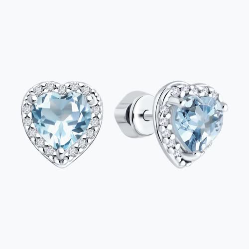 Серьги из серебра с топазами и фианитами из серебро — вид 2