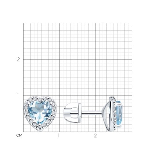 Серьги из серебра с топазами и фианитами из серебро — вид 5