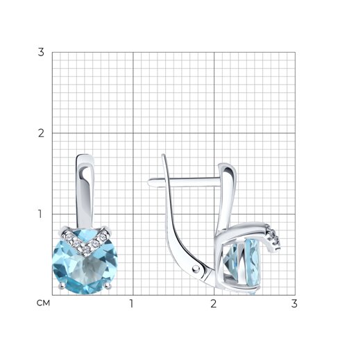 Серьги из серебра с топазами и фианитами из серебро — вид 4