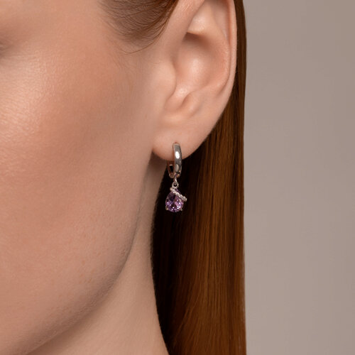 Серьги из серебра с аметистами и фианитами из серебро — вид 3