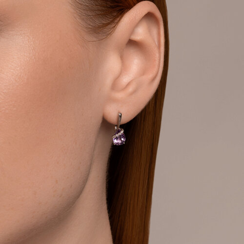 Серьги из серебра с аметистами и фианитами из серебро — вид 3