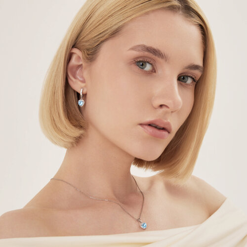 Серьги из серебра с топазами и фианитами из серебро — вид 3