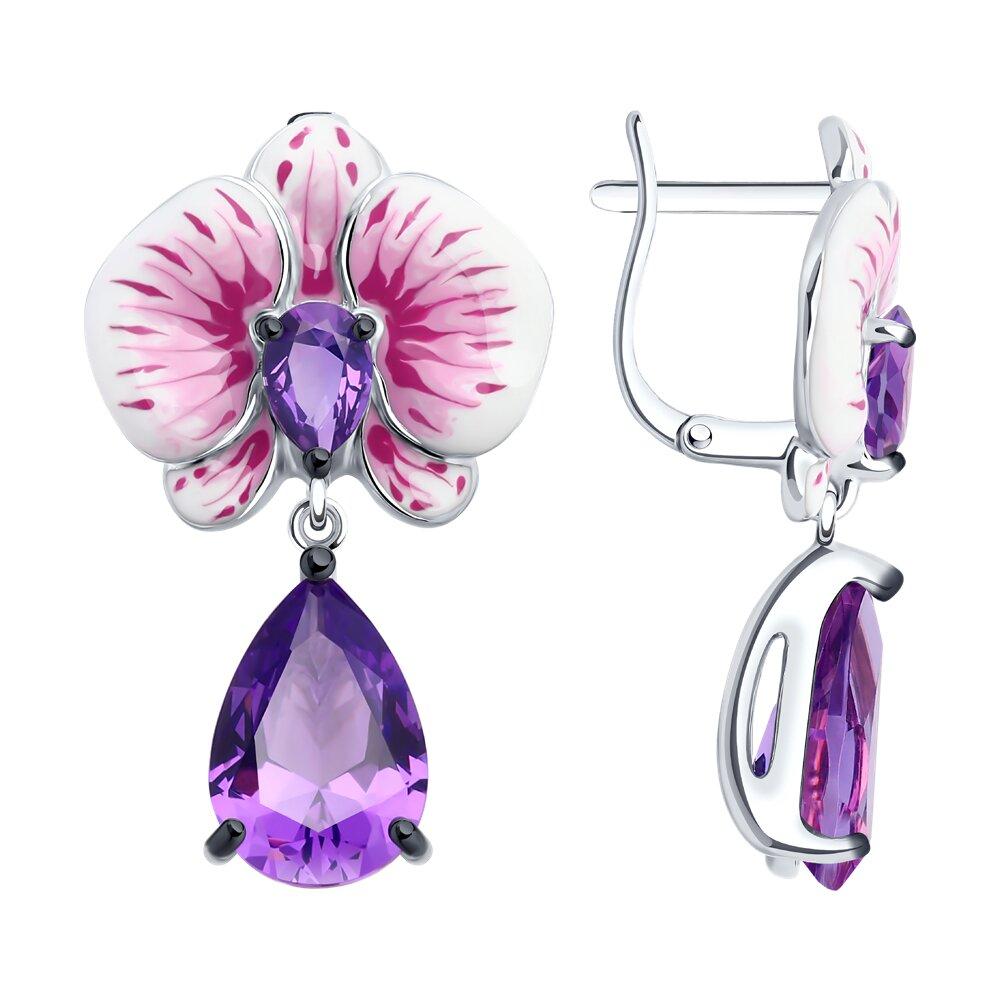 Серьги из серебра с ситаллами и эмалью - видео