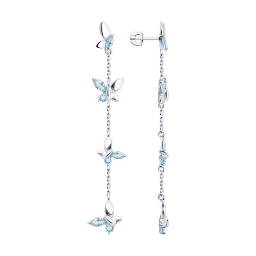 Серьги из серебра с топазами - видео на модели