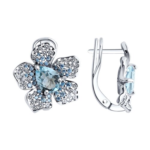 Серьги из серебра с топазами и фианитами - видео