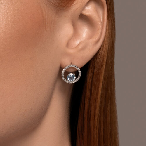 Серьги из серебра с топазами и фианитами из серебро — вид 3