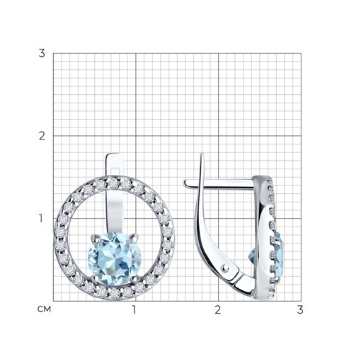 Серьги из серебра с топазами и фианитами из серебро — вид 4
