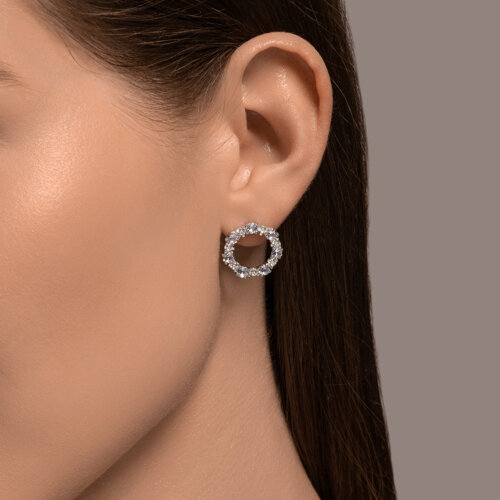 Серьги из серебра с топазами и фианитами из серебро — вид 3