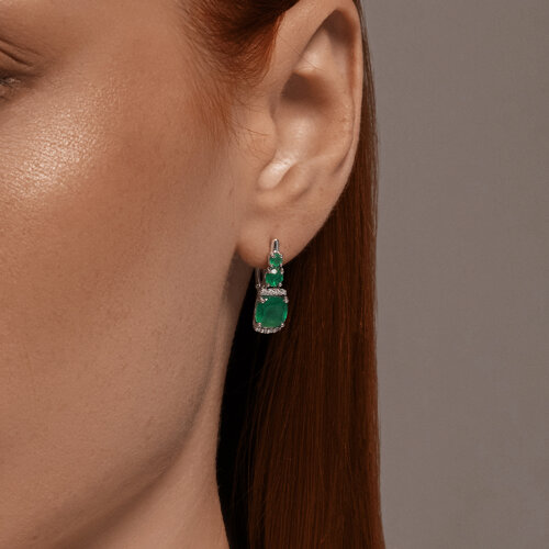 Серьги из серебра с агатами и фианитами из серебро — вид 3