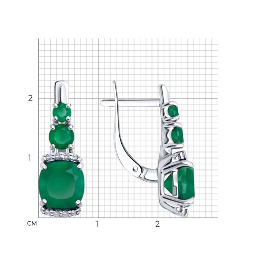 Серьги из серебра с агатами и фианитами из серебро — вид 4