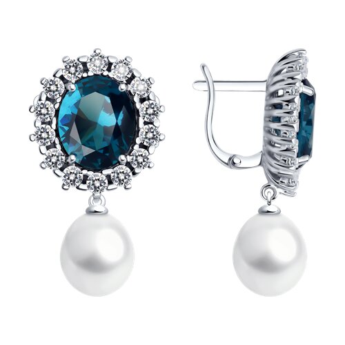 Серьги из серебра с миксом камней