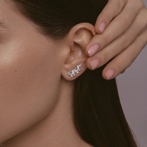 Серьги из серебра с топазами и фианитами из серебро — вид 3