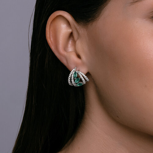 Серьги из серебра с агатами и фианитами из серебро — вид 3