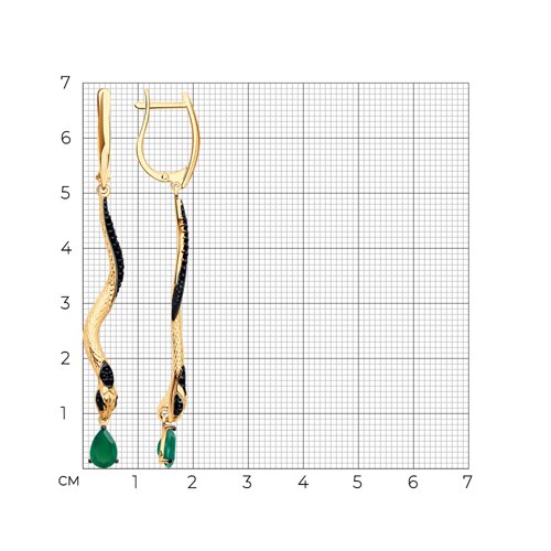 Серьги из золочёного серебра с агатами и фианитами из серебро — вид 4