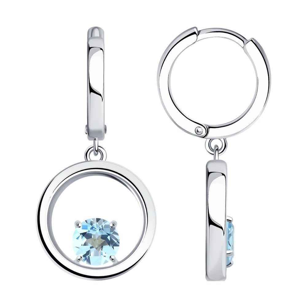 Серьги из серебра с топазами - видео на модели