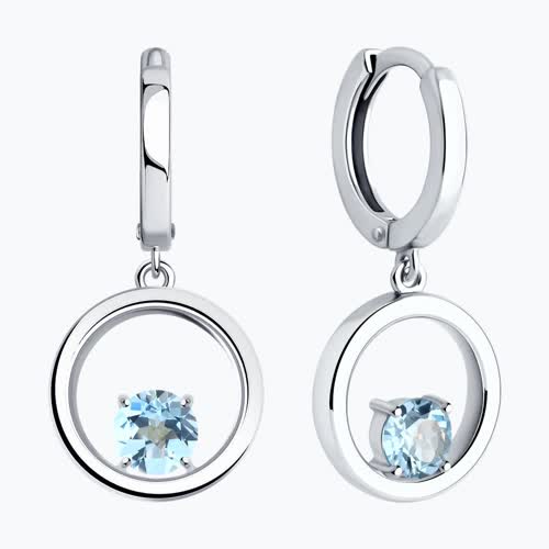 Серьги из серебра с топазами из серебро — вид 2