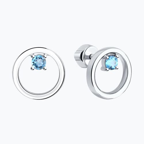 Серьги из серебра с топазами из серебро — вид 2