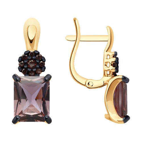 Серьги из золочёного серебра с ситаллами и фианитами - видео