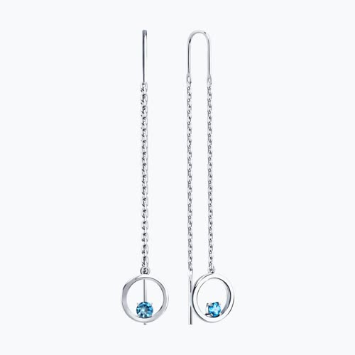 Серьги из серебра с топазами из серебро — вид 2