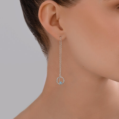 Серьги из серебра с топазами из серебро — вид 3