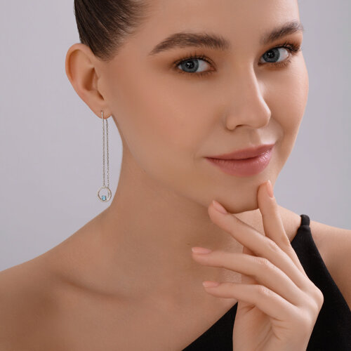 Серьги из серебра с топазами из серебро — вид 4