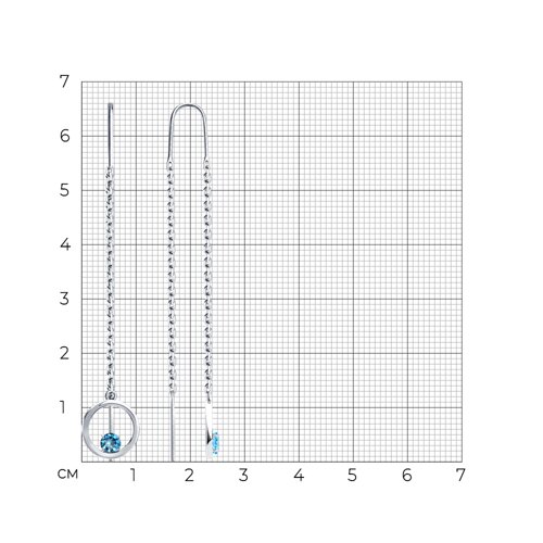 Серьги из серебра с топазами из серебро — вид 5