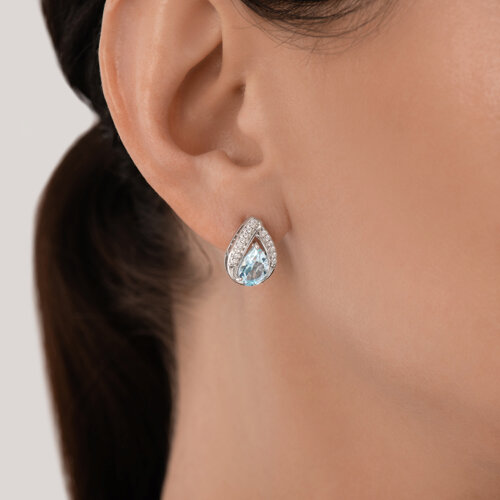 Серьги из серебра с топазами и фианитами из серебро — вид 3