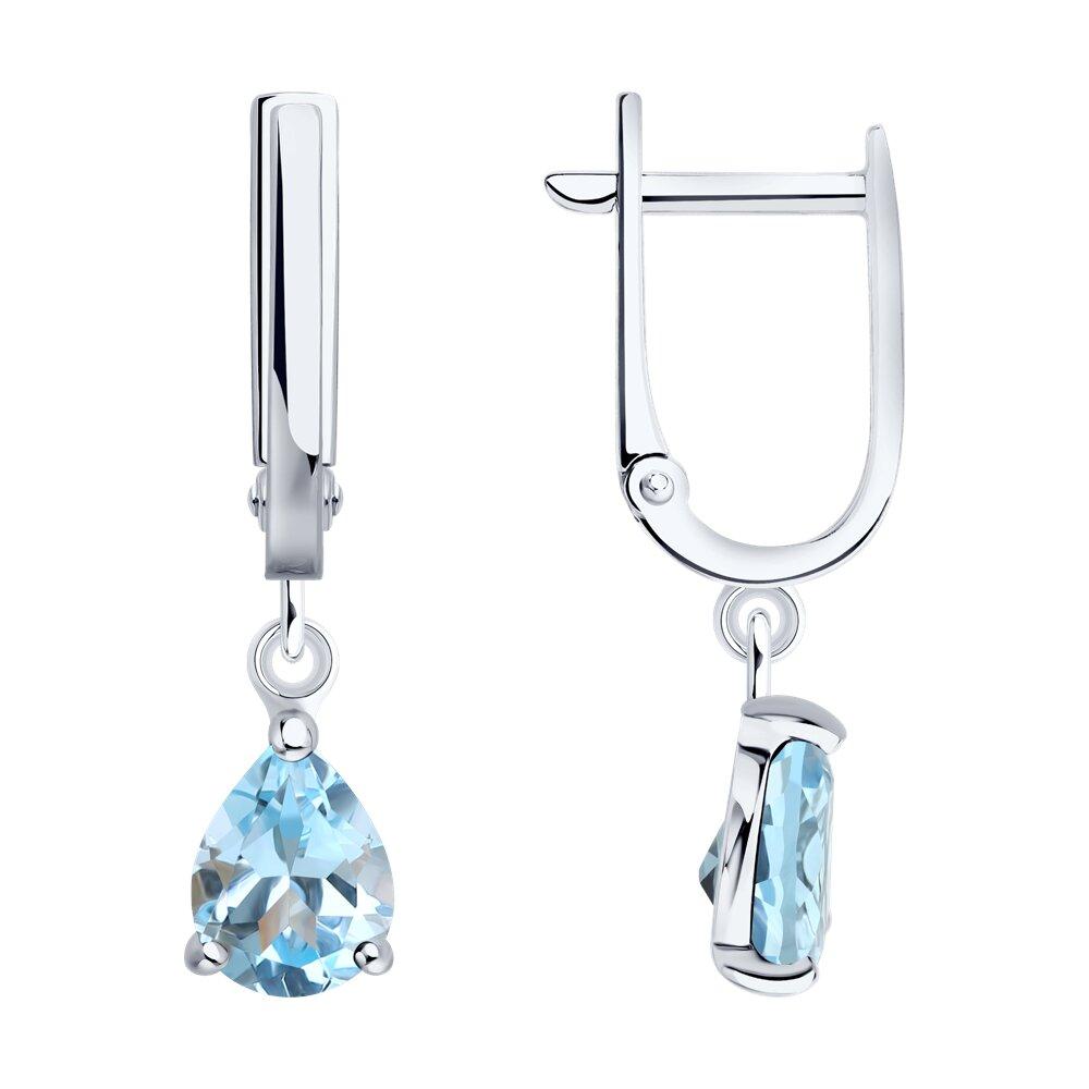 Серьги из серебра с топазами - видео на модели