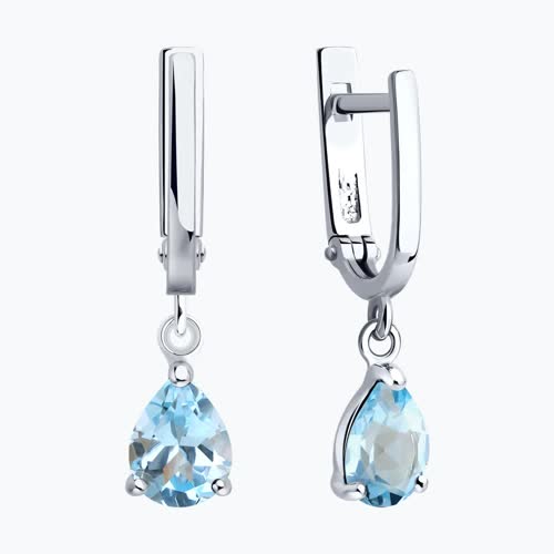 Серьги из серебра с топазами из серебро — вид 2