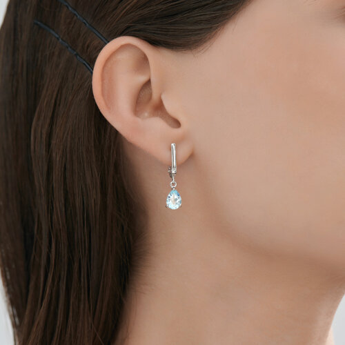 Серьги из серебра с топазами из серебро — вид 3