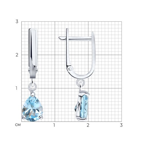 Серьги из серебра с топазами из серебро — вид 4