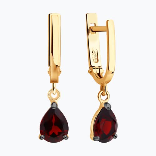 Серьги из золочёного серебра с гранатами из серебро — вид 2