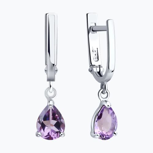 Серьги из серебра с аметистами из серебро — вид 2