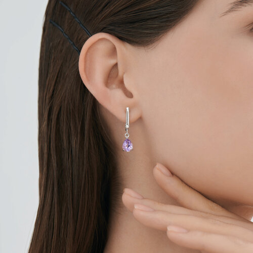 Серьги из серебра с аметистами из серебро — вид 3