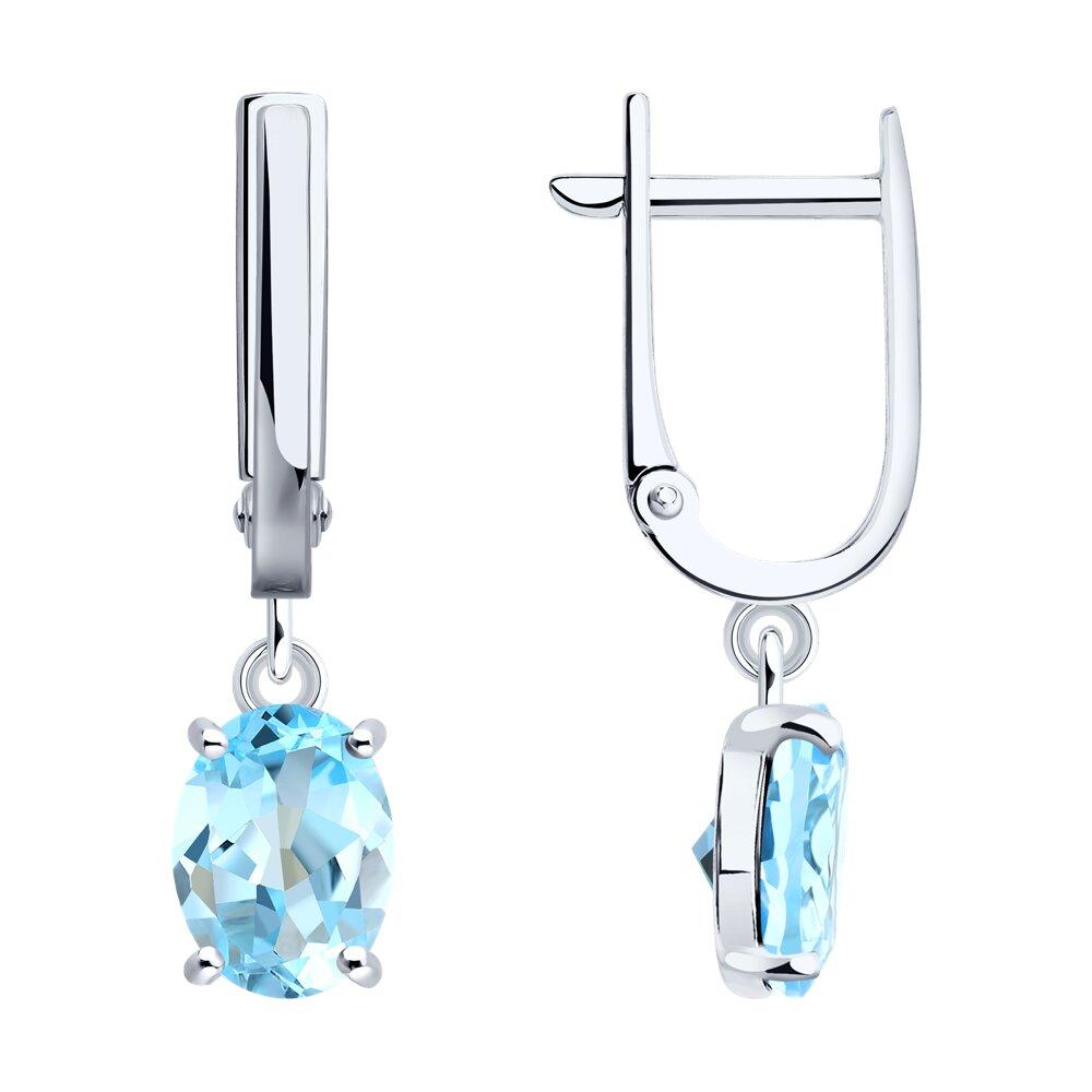 Серьги из серебра с топазами - видео на модели