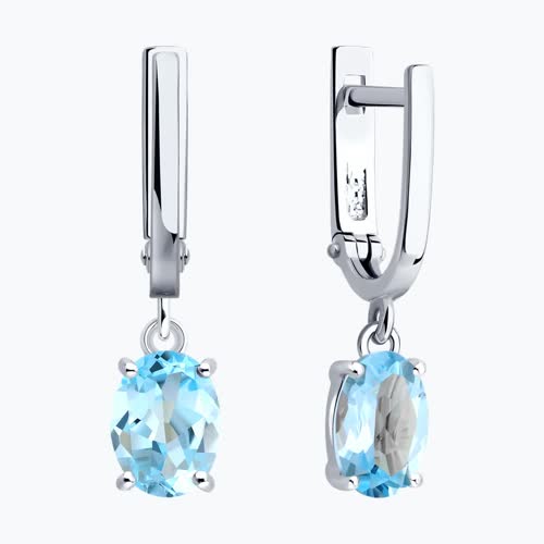 Серьги из серебра с топазами из серебро — вид 2