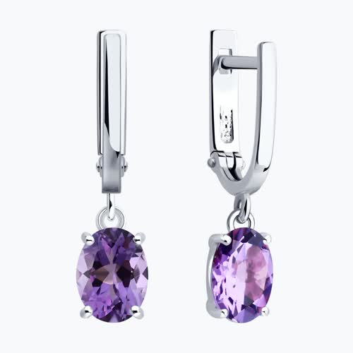 Серьги из серебра с аметистами из серебро — вид 2