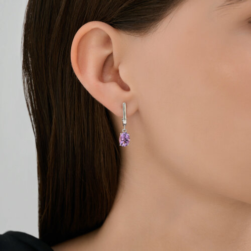 Серьги из серебра с аметистами из серебро — вид 3