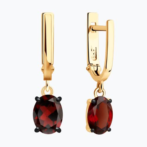 Серьги из золочёного серебра с гранатами из серебро — вид 2