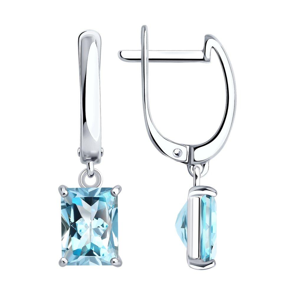 Серьги из серебра с топазами - видео на модели